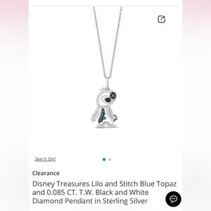 Disney Stitch Diamond Pendant Necklace- Like New. From People’s Jewellers.